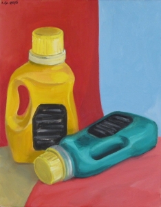 Still life with two plastic bottles